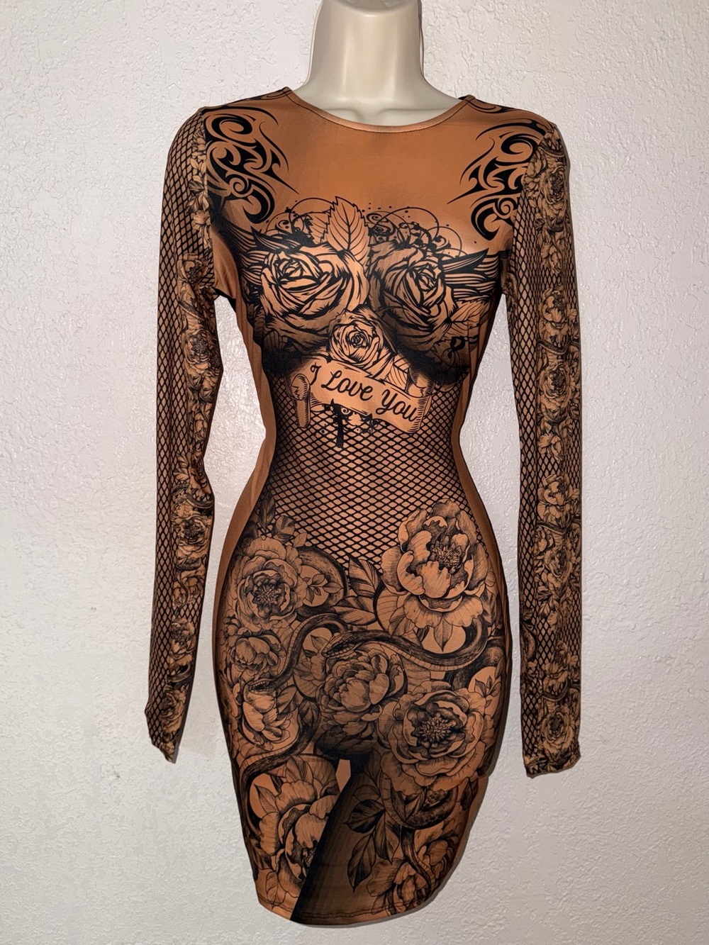 Love Me Like A Tattoo Mini Dress 🥀